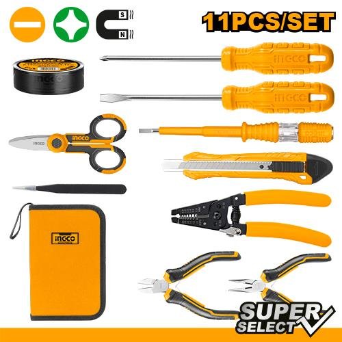 Ingco 11 Pcs electricians tools set HKETS0111