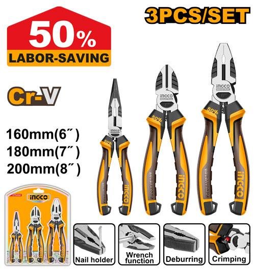 Ingco 3 Pcs High leverage pliers set HKHLPS2838