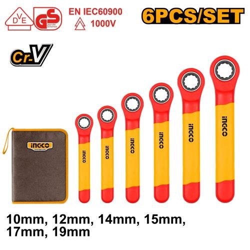 Ingco 6 Pcs insulated ratchet wrench set HKISPA0603