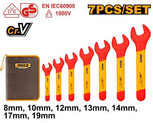 Ingco 7 Pcs insulated open end spanners set HKISPA0701