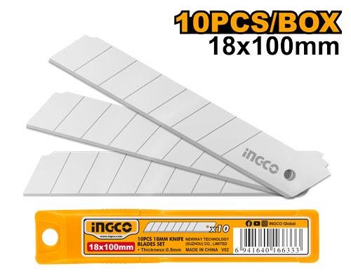 HKNSB112.jpg Ingco 10 Pcs 18mm knife blades set HKNSB112 - Image 1