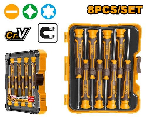Ingco 8 Pcs precision screwdriver set HKSD0818