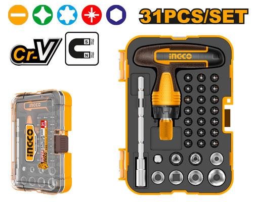 Ingco 31 Pcs T-handle wrench screwdriver set HKSDB0318