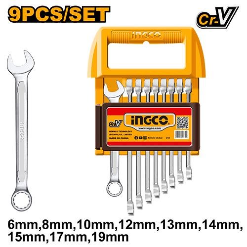 HKSPA1096.jpg Ingco 9 Pcs Combination spanner set HKSPA1096 - Image 1