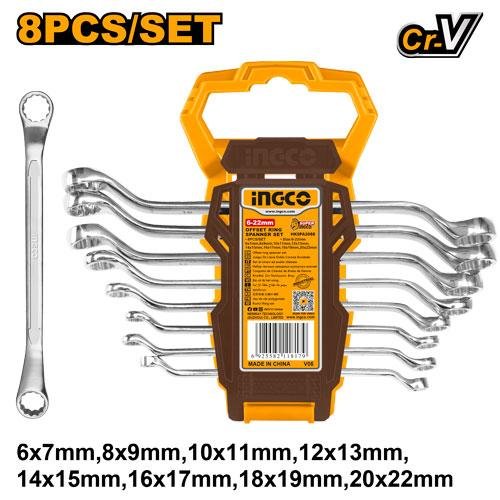 Ingco 8 Pcs Offset ring spanner set HKSPA3088