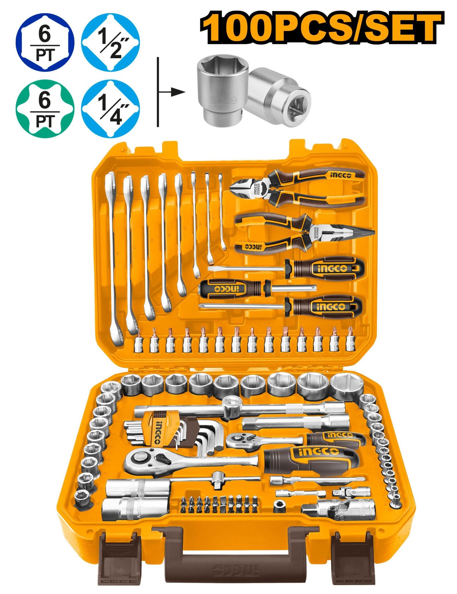 Ingco 100 Pcs tools set HKTHP21001