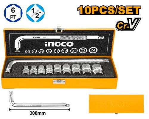 Ingco 10 Pcs 1/2" Socket set HKTS12101