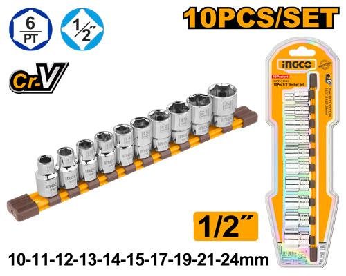 Ingco 10 Pcs 1/2" socket set HKTS12103