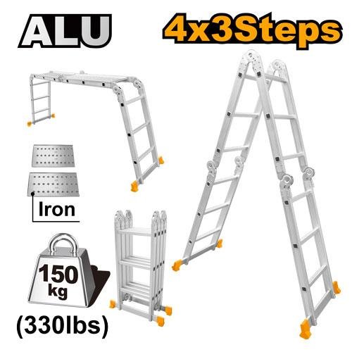 Ingco Multi-purpose aluminum ladder HLAD04431