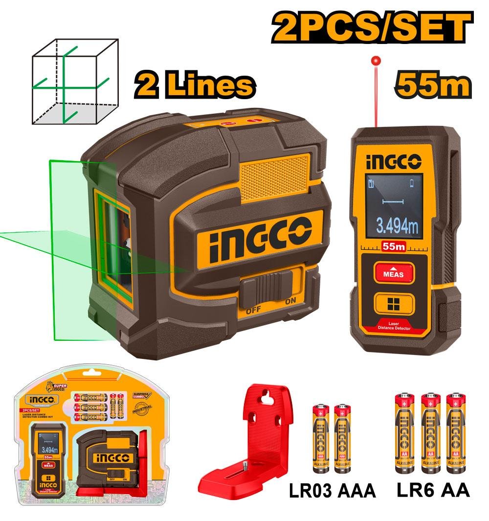 Ingco Laser level and distance measuring kit HLL260403