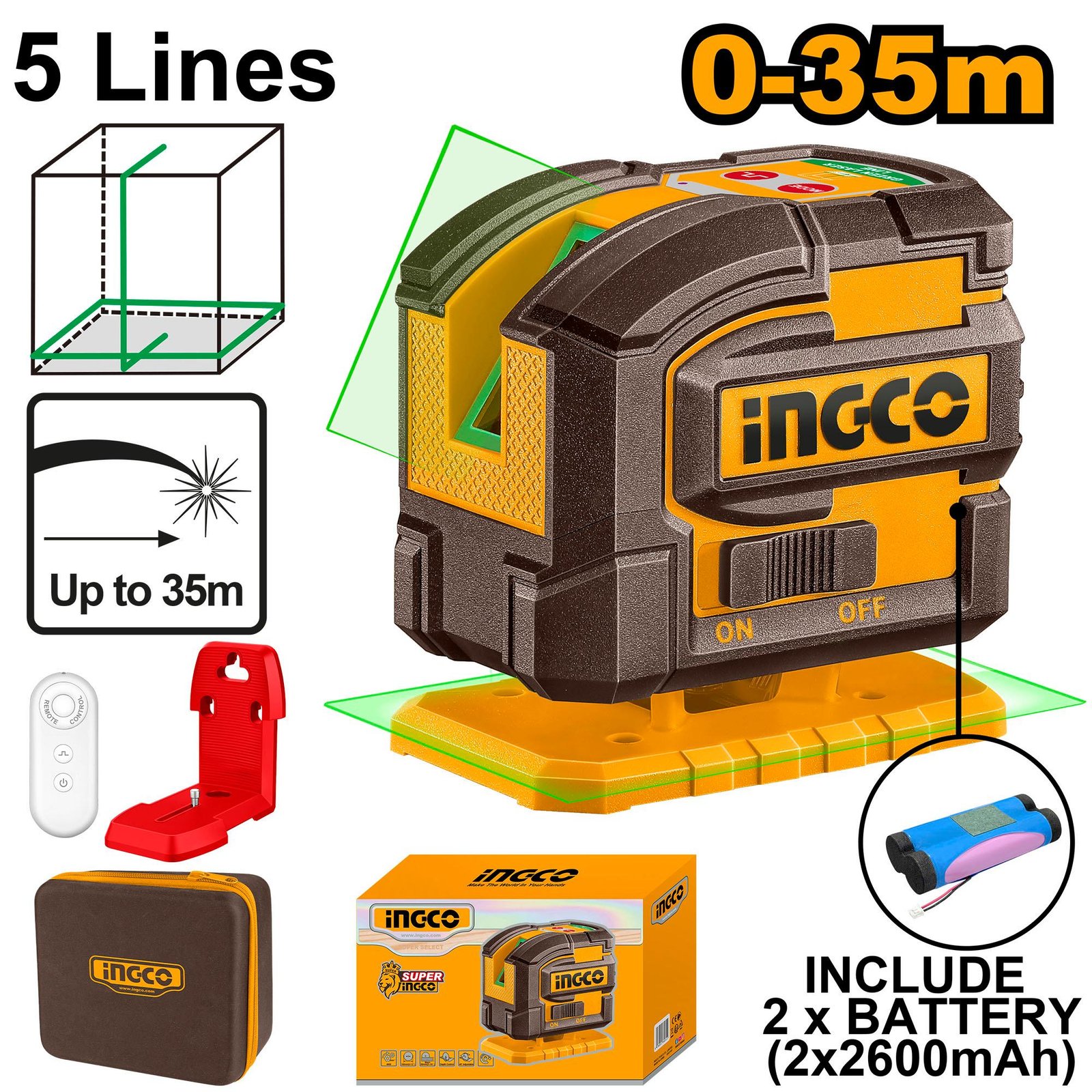 Ingco Self-leveling line laser HLL306502