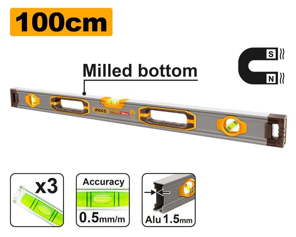 Ingco Spirit level with powerful magnets HSL38100M