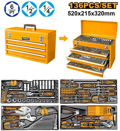 Ingco 136 Pcs tool chest set HTCS261368