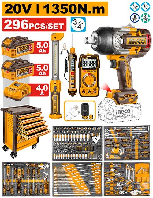 Ingco 296 Pcs Tool chest set HTCS282962