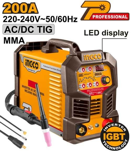 Ingco Inverter AC DC TIG/MMA welding machine ING-ACDCTIG20068