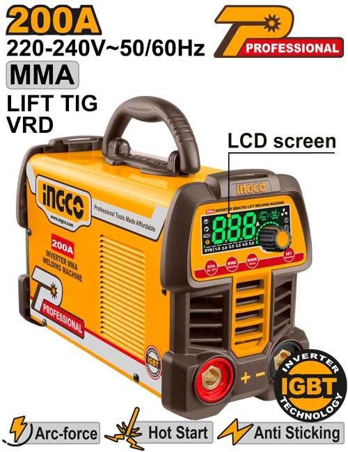 Ingco Inverter MMA/TIG Lift welding machine ING-MMA200691