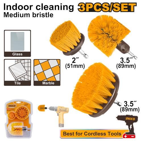 Ingco 3 Pcs Medium bristle brush set WCBM0301