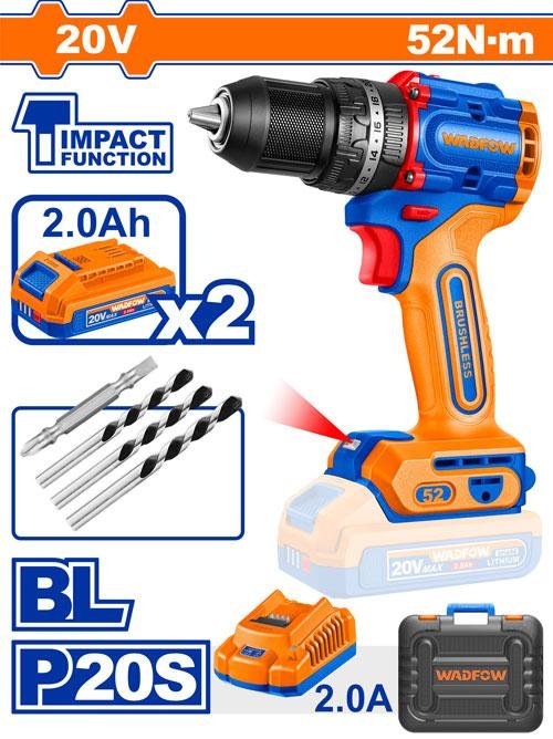 Wadfow Compact brushless cordless impact drill WCDP5281