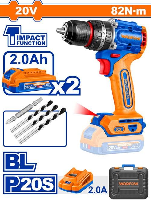 Wadfow Brushless Cordless Impact Drill WCDP8285