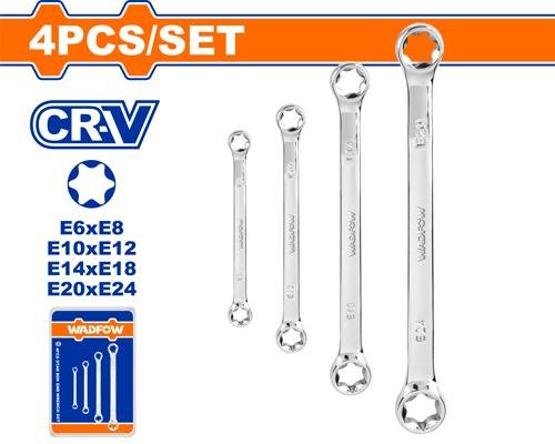 Wadfow 4 Pcs Star box end wrench set WFR2404