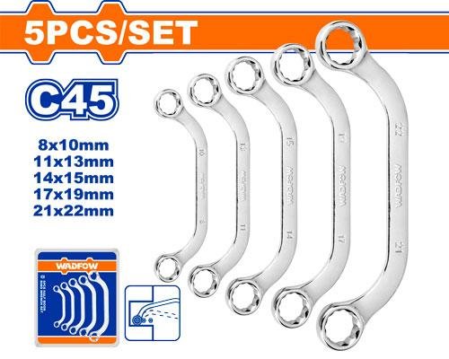 Wadfow 5 Pcs Half moon ring wrench set WFR3405