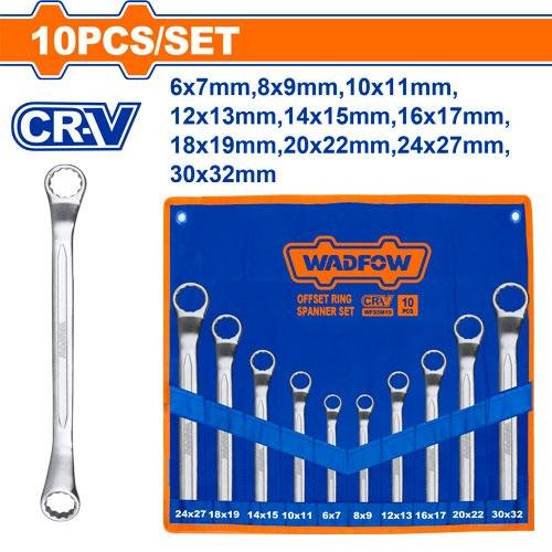 Wadfow 10 Pcs Offset ring spanner set WFS5M10