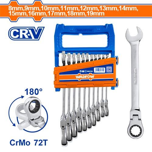 Wadfow 12pcs Flexible Ratchet Spanner Set WSP5212
